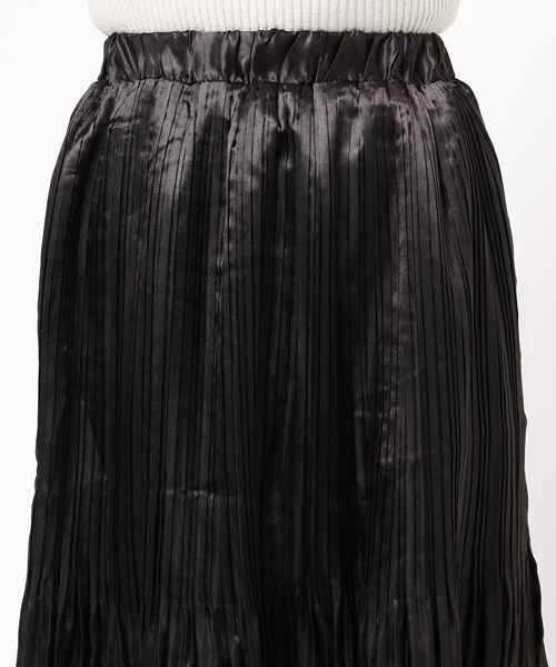 MERLOT（メルロー）の「メタリックプリーツスカート4968（スカート・レディース・ネイビー/イエロー/グリーン/ブラック・FREE）」の8枚目の写真