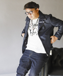 【限定値下げ】BUKKA44　牛革　リアルレザーダブルライダースジャケット 限定値下げ】BUKKA44 牛革 リアルレザーダブルライダース