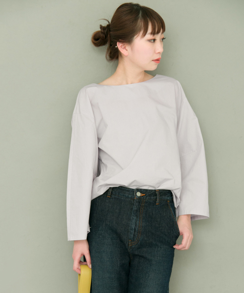 KBF+（ケービーエフプラス）の「KBF+ 後ろリボンブラウス（Tシャツ/カットソー・レディース・イエロー/オフホワイト/グレー・ONE）」の6枚目の写真