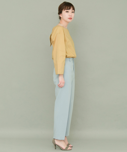 KBF+（ケービーエフプラス）の「KBF+ 後ろリボンブラウス（Tシャツ/カットソー・レディース・イエロー/オフホワイト/グレー・ONE）」の16枚目の写真