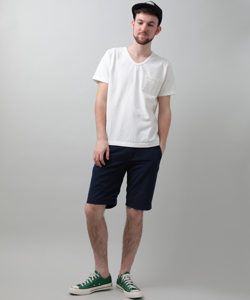 Denime(ドゥニーム)の「【MadeInJapan】BASIC CUTSEW/ベーシックカットソーVネックポケT(Tシャツ/カットソー・メンズ・ホワイト/杢グレー/ブラック/ライトブラウン/ピンク/ネイビー/カーキ・SMALL/X-LARGE/LARGE/MEDIUM)」の14枚目の写真