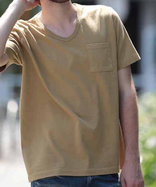 Denime(ドゥニーム)の「【MadeInJapan】BASIC CUTSEW/ベーシックカットソーVネックポケT(Tシャツ/カットソー・メンズ・ホワイト/杢グレー/ブラック/ライトブラウン/ピンク/ネイビー/カーキ・SMALL/X-LARGE/LARGE/MEDIUM)」の22枚目の写真