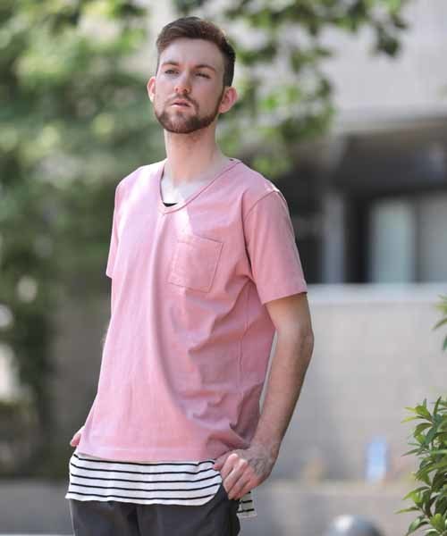 Denime(ドゥニーム)の「【MadeInJapan】BASIC CUTSEW/ベーシックカットソーVネックポケT(Tシャツ/カットソー・メンズ・ホワイト/杢グレー/ブラック/ライトブラウン/ピンク/ネイビー/カーキ・SMALL/X-LARGE/LARGE/MEDIUM)」の16枚目の写真