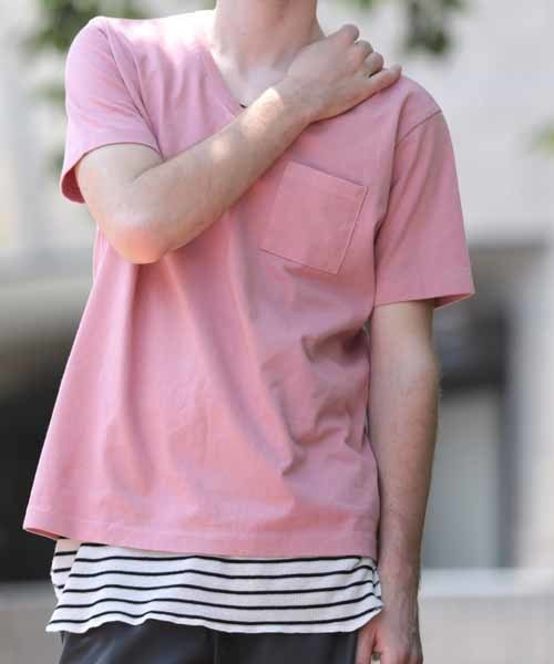 Denime(ドゥニーム)の「【MadeInJapan】BASIC CUTSEW/ベーシックカットソーVネックポケT(Tシャツ/カットソー・メンズ・ホワイト/杢グレー/ブラック/ライトブラウン/ピンク/ネイビー/カーキ・SMALL/X-LARGE/LARGE/MEDIUM)」の17枚目の写真