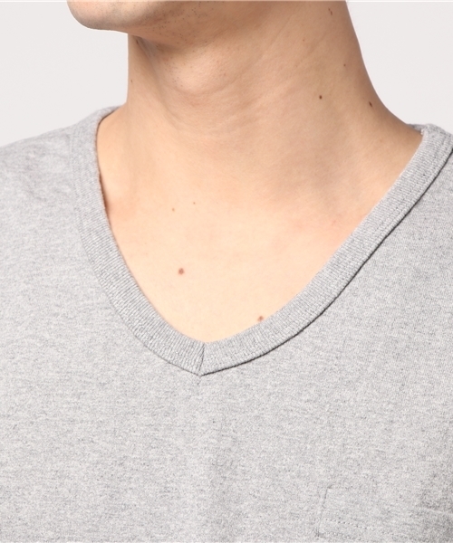 Denime(ドゥニーム)の「【MadeInJapan】BASIC CUTSEW/ベーシックカットソーVネックポケT(Tシャツ/カットソー・メンズ・ホワイト/杢グレー/ブラック/ライトブラウン/ピンク/ネイビー/カーキ・SMALL/X-LARGE/LARGE/MEDIUM)」の10枚目の写真