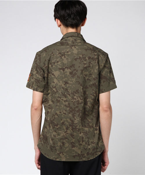Hysteric Glamour /半袖サファリシャツ カーキ 豹柄 m851 HYSTERIC GLAMOUR（ヒステリックグラマー）の「半袖ミリタリー