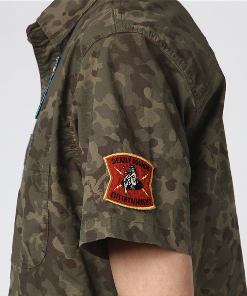 HYSTERIC GLAMOUR カーキ　半袖　ジャンパー　ワンピ　ミリタリー HYSTERIC GLAMOUR カーキ 半袖 ジャンパー ワンピ ミリタリー