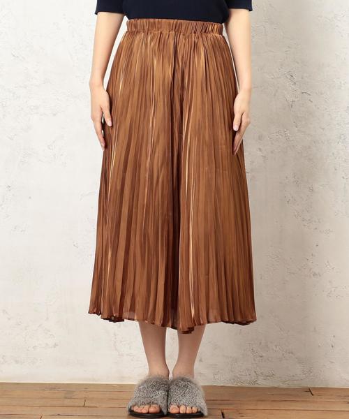 green label relaxing（グリーンレーベルリラクシング）の「■■■KF ピカピカ プリーツスカート ◆（スカート・レディース・ブラック/イエロー/オレンジ・FREE）」の5枚目の写真