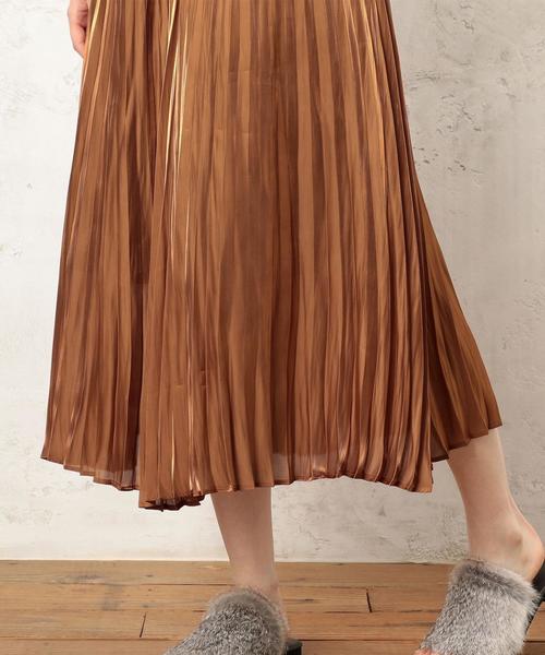 green label relaxing（グリーンレーベルリラクシング）の「■■■KF ピカピカ プリーツスカート ◆（スカート・レディース・ブラック/イエロー/オレンジ・FREE）」の14枚目の写真