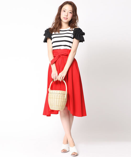 QUEENS COURT（クイーンズコート）の「【セットアップ対象】ウエストリボンスカート（スカート・レディース・ブラウン/イエロー/レッド/ピンク・S/M/SS）」の16枚目の写真