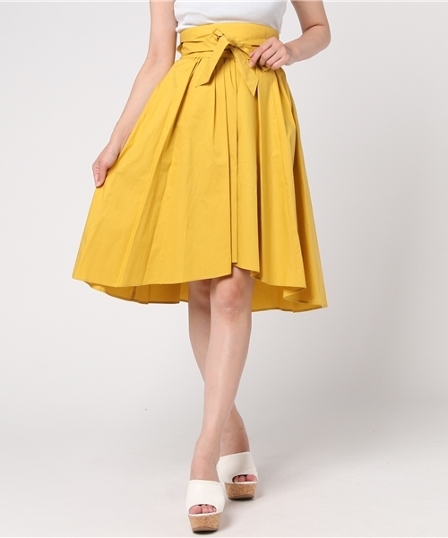 QUEENS COURT（クイーンズコート）の「【セットアップ対象】ウエストリボンスカート（スカート・レディース・ブラウン/イエロー/レッド/ピンク・S/M/SS）」の3枚目の写真