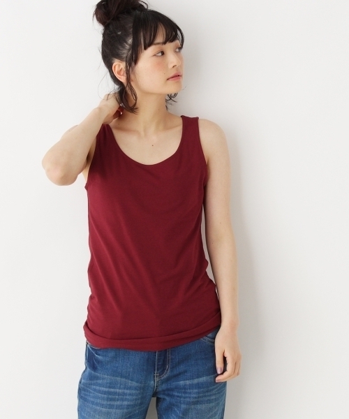 grove(グローブ)の「◆ベーシックタンクトップ(タンクトップ・レディース・オフホワイト/ブルー/グリーン/レッド/ブラック/グリーン系1/ネイビー/ネイビー系1・03/02)」の8枚目の写真