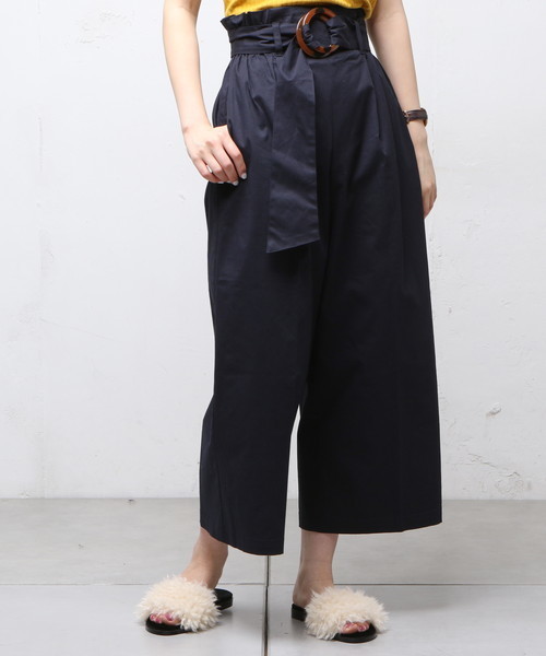 natural couture(ナチュラルクチュール)の「べっ甲ベルトチノパンツ(チノパンツ・レディース・ベージュ/ネイビー/パープル・FREE)」の15枚目の写真
