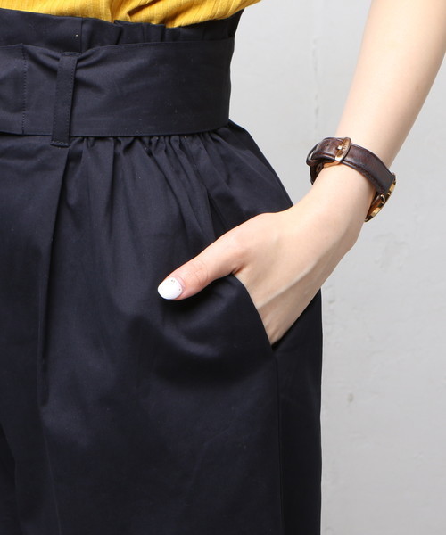 natural couture(ナチュラルクチュール)の「べっ甲ベルトチノパンツ(チノパンツ・レディース・ベージュ/ネイビー/パープル・FREE)」の9枚目の写真