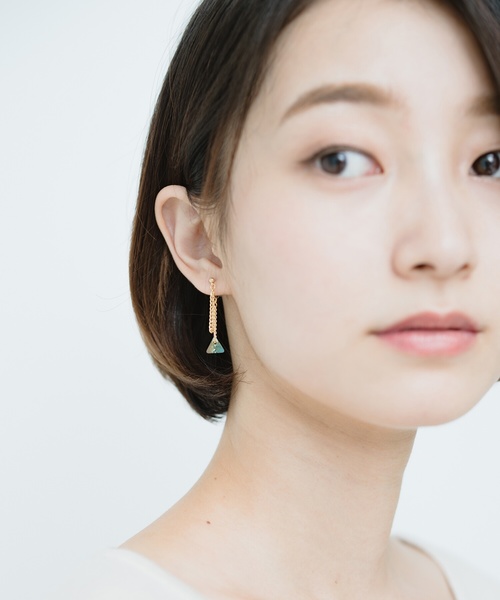 アクセサリー揺れるとモテる チェーン スワロフスキーピアス ピアス 両耳用 Haco ハコ のファッション
