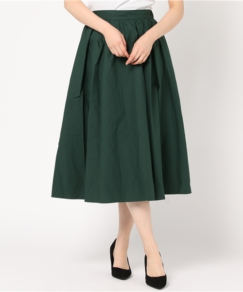 Te chichi TERRASSE（テチチテラス）の「タイプライター　ギャザーミディスカート（スカート・レディース・ブラウン/グリーン/ネイビー/プラム/ボルドー・ﾌﾘ-）」の3枚目の写真