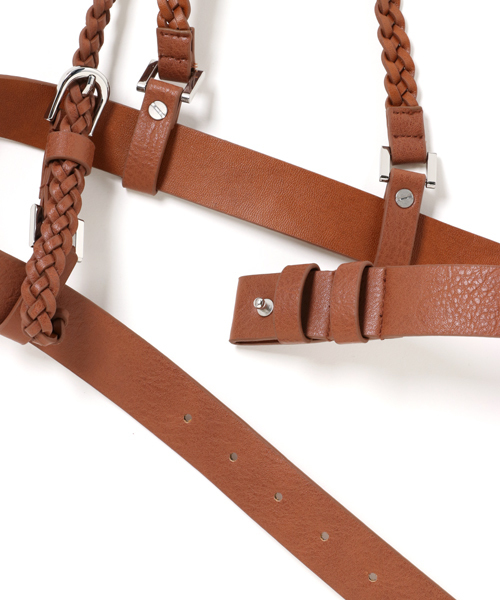 archives（アルシーヴ）の「メッシュハーネス（ベルト・レディース・ブラック/ブラウン・MEDIUM）」の3枚目の写真