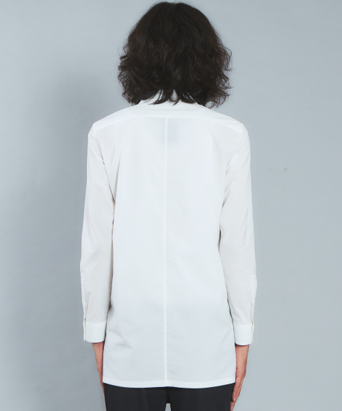 5351 POUR LES HOMMES（ゴーサンゴーイチプールオム）の「エアータフタオープンカラーロングシャツ（シャツ/ブラウス・メンズ・ホワイト/ブラック・44/46/48）」の5枚目の写真