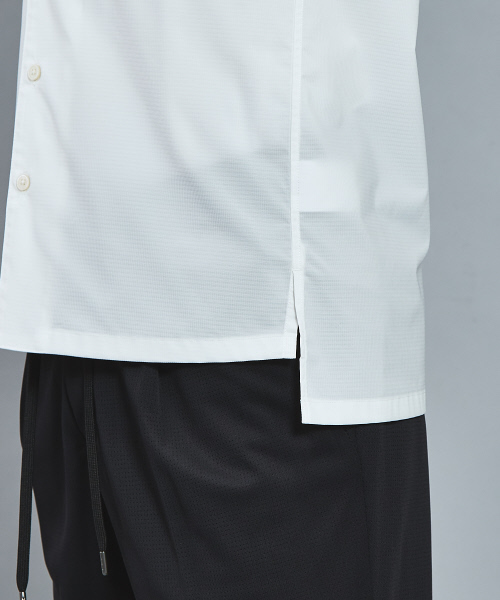 5351 POUR LES HOMMES（ゴーサンゴーイチプールオム）の「エアータフタオープンカラーロングシャツ（シャツ/ブラウス・メンズ・ホワイト/ブラック・44/46/48）」の11枚目の写真