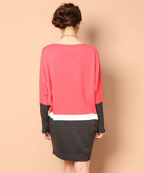 INTERPLANET WINGS(インタープラネットウィング)の「バイカラーファスナーPK付ニットワンピース(ワンピース・レディース・ブラック/ベージュ/ブラック系その他/ブルー系その他/ボルドー/ピンク/マスタード・FREE)」の21枚目の写真