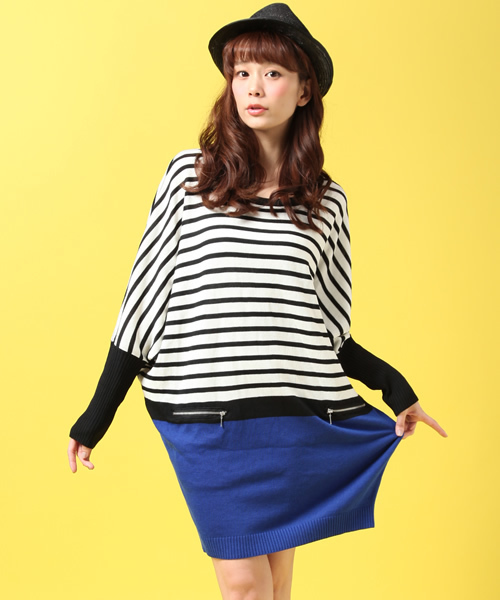 INTERPLANET WINGS(インタープラネットウィング)の「バイカラーファスナーPK付ニットワンピース(ワンピース・レディース・ブラック/ベージュ/ブラック系その他/ブルー系その他/ボルドー/ピンク/マスタード・FREE)」の15枚目の写真