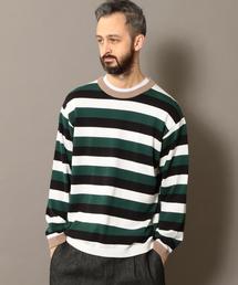 BEAUTY&YOUTH UNITED ARROWS | BY ワイドボーダー ウォッシャブル ニット ◆(ニット/セーター)