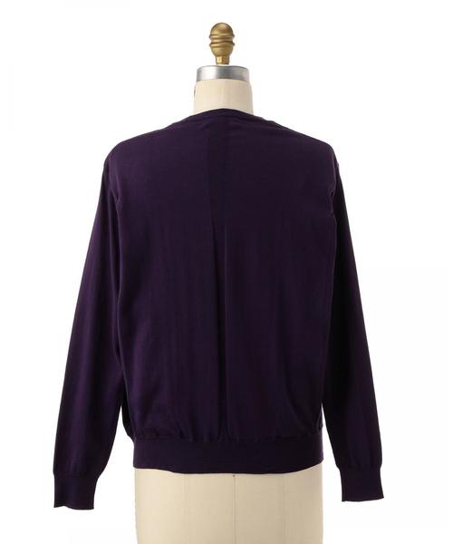 Drawer 16Gクルーネックプルオーバーニット 1 グレー×ネイビー