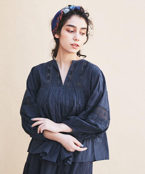 NE QUITTEZ PAS!（ヌキテパ）の「ne Quittez pas/フロントリボンブラウス（シャツ/ブラウス・レディース・ホワイト/ネイビー・FREE）」の8枚目の写真