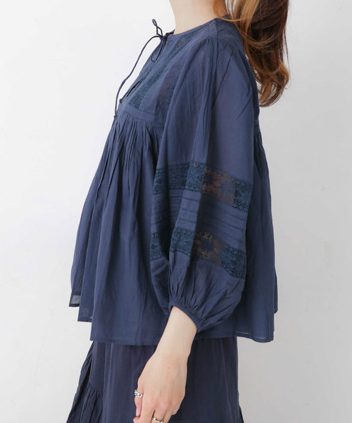 NE QUITTEZ PAS!（ヌキテパ）の「ne Quittez pas/フロントリボンブラウス（シャツ/ブラウス・レディース・ホワイト/ネイビー・FREE）」の12枚目の写真