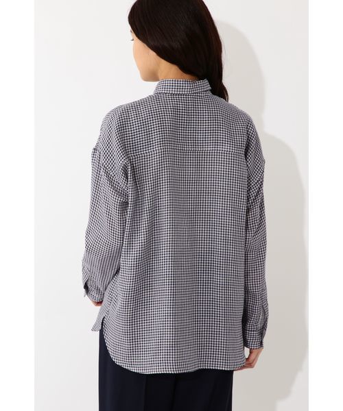 22 OCTOBRE（ヴァンドゥ－オクトーブル）の「◆リバーシブルギンガムシャツ（シャツ/ブラウス・レディース・ブラック/ネイビー・38）」の4枚目の写真