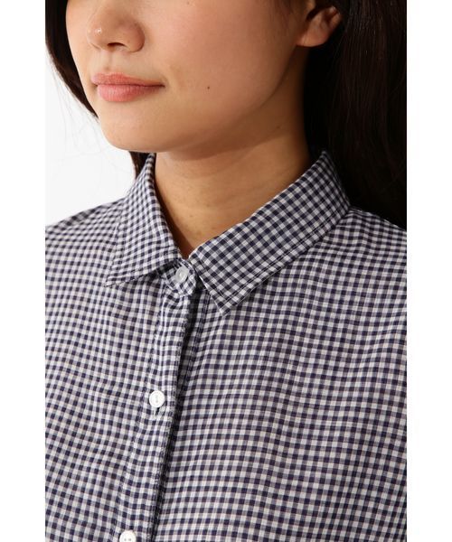 22 OCTOBRE（ヴァンドゥ－オクトーブル）の「◆リバーシブルギンガムシャツ（シャツ/ブラウス・レディース・ブラック/ネイビー・38）」の6枚目の写真