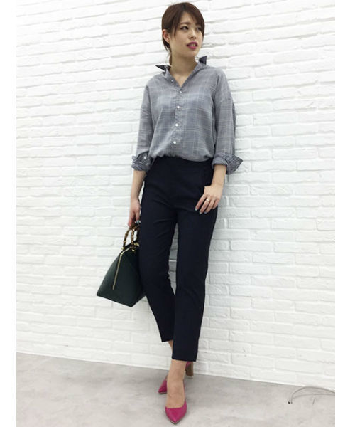 22 OCTOBRE（ヴァンドゥ－オクトーブル）の「◆リバーシブルギンガムシャツ（シャツ/ブラウス・レディース・ブラック/ネイビー・38）」の22枚目の写真