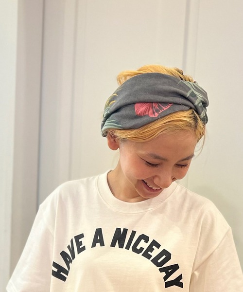 OLD BETTY'S（オールドベティーズ）の「Neck Warmer Hair Band(Leaf Pattern)/リーフ 柄 ネック ウォーマー ヘア バンド（ヘアバンド・レディース・その他・FREE）」の10枚目の写真