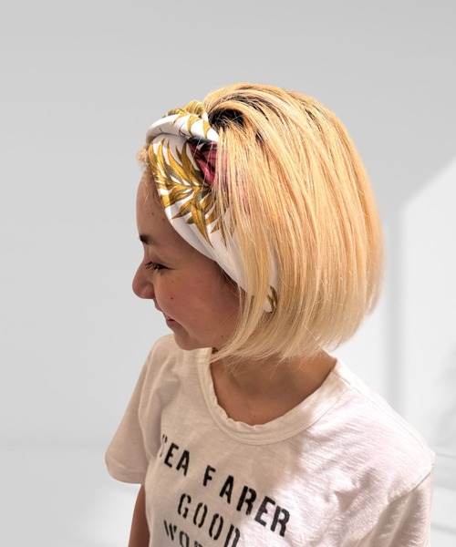 OLD BETTY'S（オールドベティーズ）の「Neck Warmer Hair Band(Leaf Pattern)/リーフ 柄 ネック ウォーマー ヘア バンド（ヘアバンド・レディース・その他・FREE）」の7枚目の写真