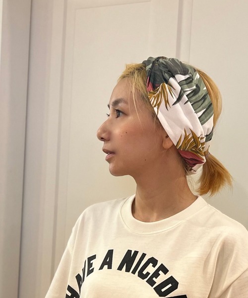OLD BETTY'S（オールドベティーズ）の「Neck Warmer Hair Band(Leaf Pattern)/リーフ 柄 ネック ウォーマー ヘア バンド（ヘアバンド・レディース・その他・FREE）」の9枚目の写真
