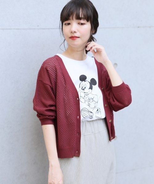 LOWRYS FARM（ローリーズファーム）の「アイレットカーデ　803218（カーディガン/ボレロ・レディース・ブラック/レッド/イエロー/アイボリー・MEDIUM/LARGE）」の4枚目の写真