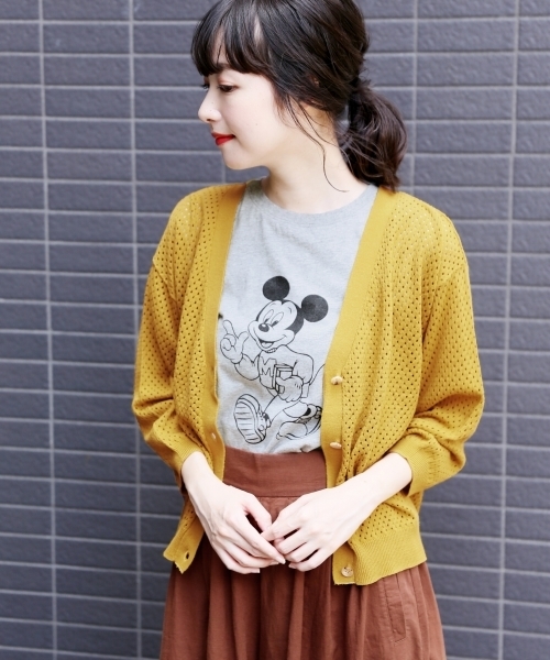 LOWRYS FARM（ローリーズファーム）の「アイレットカーデ　803218（カーディガン/ボレロ・レディース・ブラック/レッド/イエロー/アイボリー・MEDIUM/LARGE）」の3枚目の写真