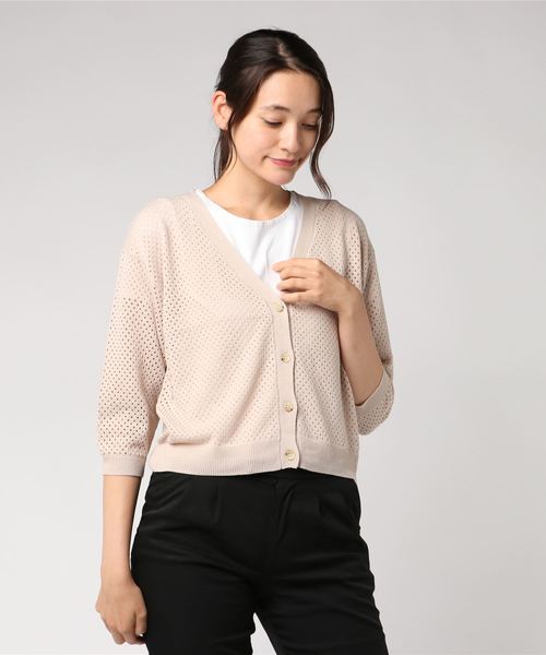 LOWRYS FARM（ローリーズファーム）の「アイレットカーデ　803218（カーディガン/ボレロ・レディース・ブラック/レッド/イエロー/アイボリー・MEDIUM/LARGE）」の7枚目の写真