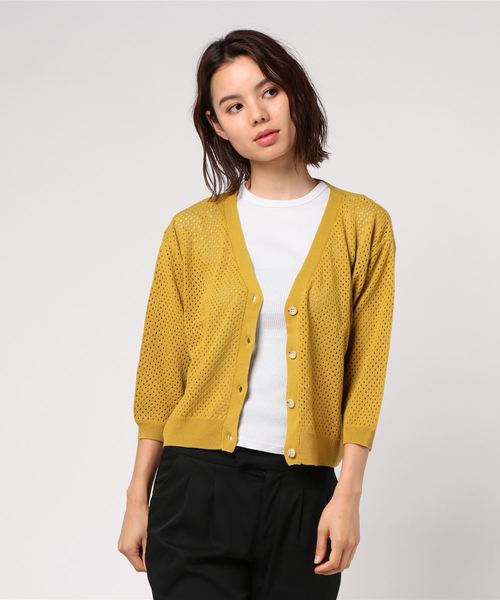LOWRYS FARM（ローリーズファーム）の「アイレットカーデ　803218（カーディガン/ボレロ・レディース・ブラック/レッド/イエロー/アイボリー・MEDIUM/LARGE）」の9枚目の写真