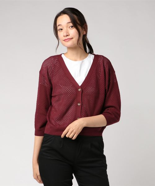 LOWRYS FARM（ローリーズファーム）の「アイレットカーデ　803218（カーディガン/ボレロ・レディース・ブラック/レッド/イエロー/アイボリー・MEDIUM/LARGE）」の10枚目の写真