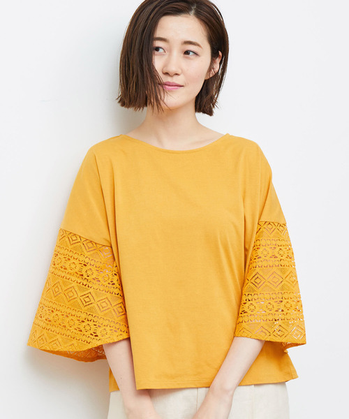 ROPE' PICNIC(ロペピクニック)の「レーススリーブプルオーバー(Tシャツ/カットソー)」|イエロー系その他4