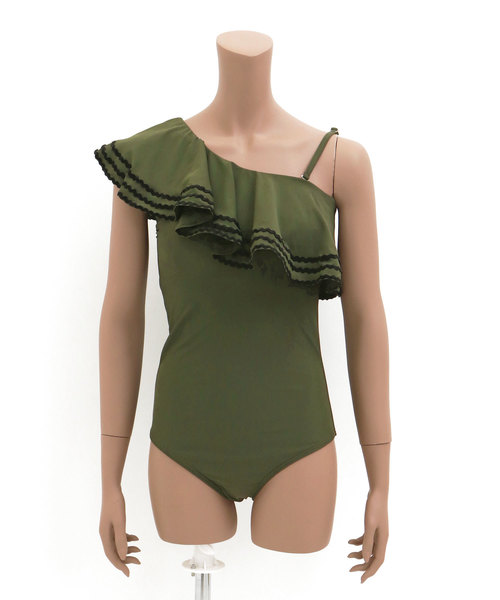 Dalfwin（ダールフィン）の「水着レディース ワンショルダーモノキニ（水着・レディース・カーキ/ブラック/ネイビー/ホワイト・S/M/L）」の6枚目の写真