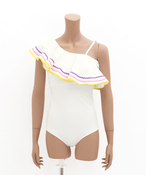 Dalfwin（ダールフィン）の「水着レディース ワンショルダーモノキニ（水着・レディース・カーキ/ブラック/ネイビー/ホワイト・S/M/L）」の9枚目の写真