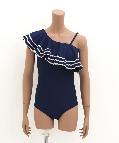 Dalfwin（ダールフィン）の「水着レディース ワンショルダーモノキニ（水着・レディース・カーキ/ブラック/ネイビー/ホワイト・S/M/L）」の17枚目の写真