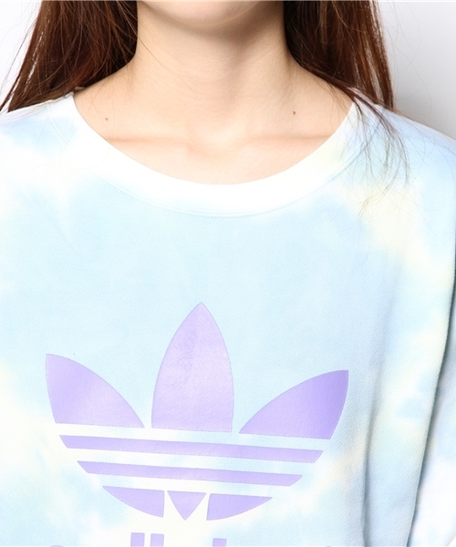 adidas Originals（アディダスオリジナルス）の「アディダス オリジナルス タイダイ 空柄 カットソー adidas Originals TREFOIL CREW SORA M35447（スウェット・レディース・ホワイト・SMALL/MEDIUM）」の8枚目の写真
