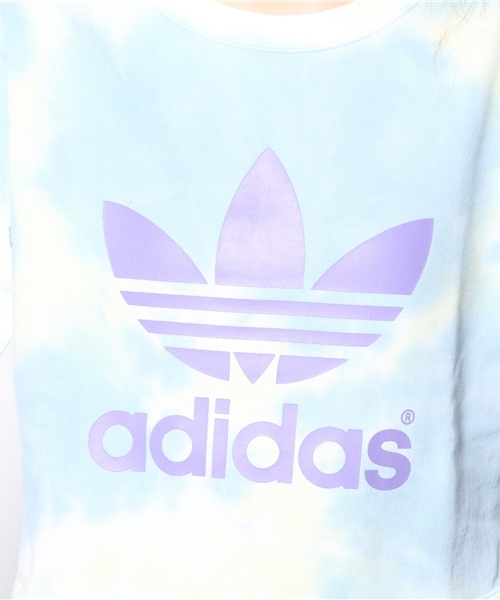 adidas Originals（アディダスオリジナルス）の「アディダス オリジナルス タイダイ 空柄 カットソー adidas Originals TREFOIL CREW SORA M35447（スウェット・レディース・ホワイト・SMALL/MEDIUM）」の3枚目の写真