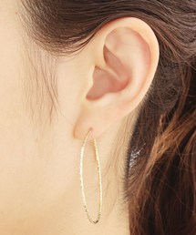 K10バロック淡水パール フープ フックピアス（ピアス（両耳用