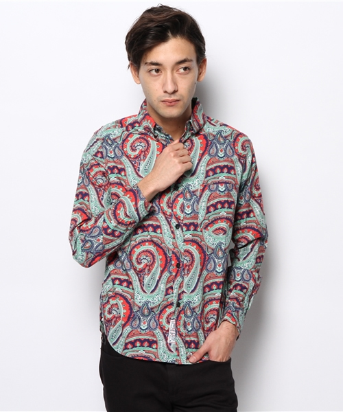 And A(アンドエー)の「PAISELY BD SHIRTS(SALTWATER COWBOY)(シャツ/ブラウス・メンズ・ネイビー/レッド・MEDIUM/SMALL)」の1枚目の写真