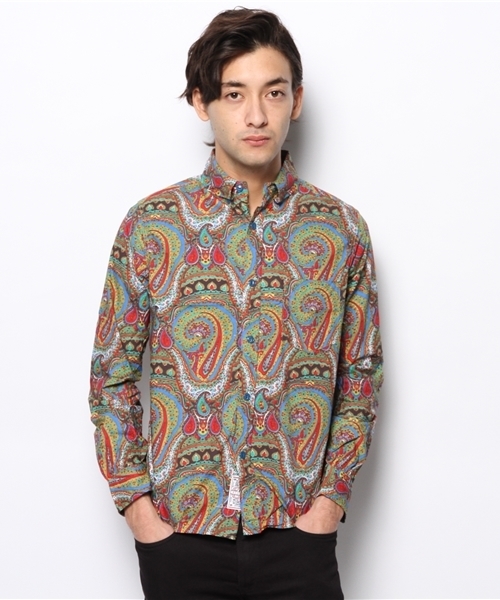 And A(アンドエー)の「PAISELY BD SHIRTS(SALTWATER COWBOY)(シャツ/ブラウス・メンズ・ネイビー/レッド・MEDIUM/SMALL)」の2枚目の写真