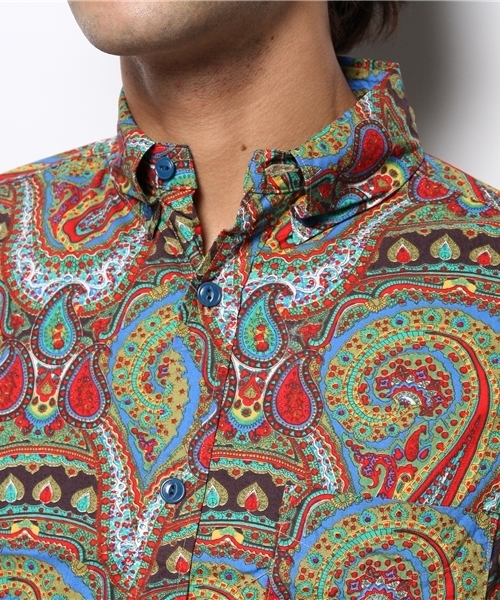 And A(アンドエー)の「PAISELY BD SHIRTS(SALTWATER COWBOY)(シャツ/ブラウス・メンズ・ネイビー/レッド・MEDIUM/SMALL)」の7枚目の写真
